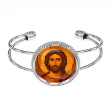 Браслет металлический, цвет серебро, Иисус Христос C1101034