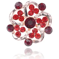 Брошь Цветок со стразами, d.30мм 1B0081