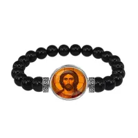 Браслет из чёрного агата, Иисус Христос C1101056