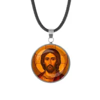 Кулон, нержавеющая сталь, со шнурком, Иисус Христос C1101062