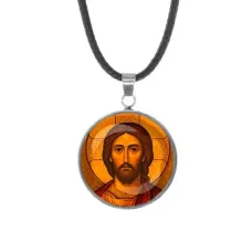 Кулон, нержавеющая сталь, со шнурком, Иисус Христос C1101062
