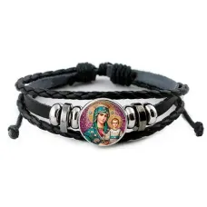 Кожаный браслет, Богородица с Иисусом C1102012