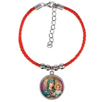 Браслет из красного шнура, Богородица с Иисусом C1102047
