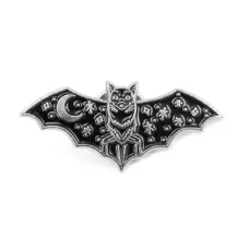 Значок Летучая мышь, 15х35мм, цвет серебряный ZN043-2