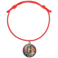 Браслет из красного шнура, Богородица с Иисусом C1102052