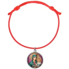 Браслет из красного шнура, Богородица с Иисусом C1102052