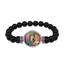 Браслет из чёрного агата, Богородица с Иисусом C1102056