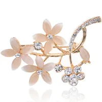 Брошь Ветвь со стразами, 35х45мм 1B0102