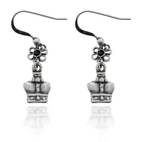 Серьги Корона и цветок со стразами UD194