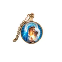 Кулон, цвет бронза, с цепочкой, Богородица с Иисусом C1103028