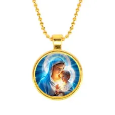 Кулон, цвет золото, с цепочкой, Богородица с Иисусом C1103032