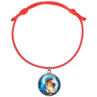 Браслет из красного шнура, Богородица с Иисусом C1103052