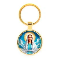 Круглый брелок, цвет золото, Покров Пресвятой Богородицы C1104019
