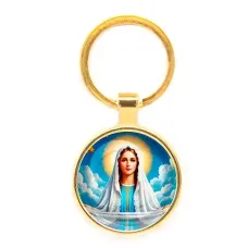 Круглый брелок, цвет золото, Покров Пресвятой Богородицы C1104019