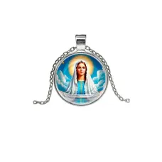 Кулон, цвет серебро, с цепочкой, Покров Пресвятой Богородицы C1104026