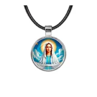 Кулон, цвет серебро, со шнурком, Покров Пресвятой Богородицы C1104027