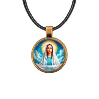 Кулон, цвет бронза, со шнурком, Покров Пресвятой Богородицы C1104029