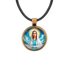 Кулон, цвет бронза, со шнурком, Покров Пресвятой Богородицы C1104029
