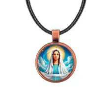 Кулон, цвет медь, со шнурком, Покров Пресвятой Богородицы C1104031