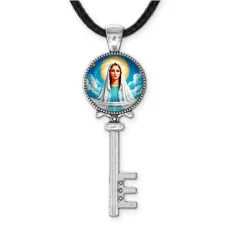 Кулон ключ, цвет серебро, со шнурком, Покров Пресвятой Богородицы C1104043