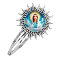 Заколка металлическая, цвет серебро, Покров Пресвятой Богородицы C1104045