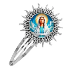 Заколка металлическая, цвет серебро, Покров Пресвятой Богородицы C1104045