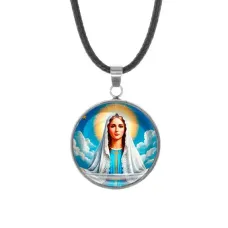 Кулон, нержавеющая сталь, со шнурком, Покров Пресвятой Богородицы C1104062
