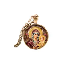 Кулон, цвет бронза, с цепочкой, Богородица с Иисусом C1105028
