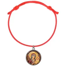 Браслет из красного шнура, Богородица с Иисусом C1105052