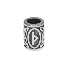 Бусина для волос Viking с руной Турисаз, нерж.сталь, 13х10мм HB007-09