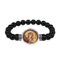 Браслет из чёрного агата, Богородица с Иисусом C1105056
