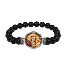 Браслет из чёрного агата, Богородица с Иисусом C1105056
