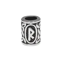 Бусина для волос Viking с руной Райдо, нерж.сталь, 13х10мм HB007-10