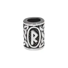 Бусина для волос Viking с руной Райдо, нерж.сталь, 13х10мм HB007-10