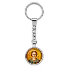 Круглый брелок, цвет серебро, с цепочкой, Пантелеймон C1106022