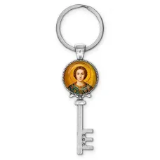 Брелок ключ, цвет серебро, с кольцом для ключей, Пантелеймон C1106044