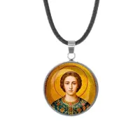 Кулон, нержавеющая сталь, со шнурком, Пантелеймон C1106062