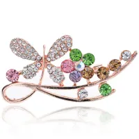 Брошь Ветвь со стразами в ассортименте, 25х50мм 1B0118