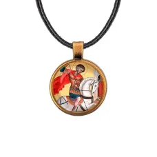 Кулон, цвет бронза, со шнурком, Георгий победоносец C1107029