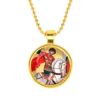Кулон, цвет золото, с цепочкой, Георгий Победоносец C1107032