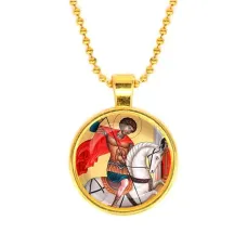 Кулон, цвет золото, с цепочкой, Георгий Победоносец C1107032