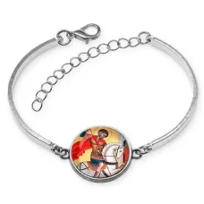 Браслет металлический, цвет серебро, Георгий победоносец C1107046