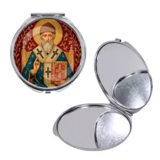 Круглое складное зеркало, цвет серебро, Спиридон Тримифунтский C1108016
