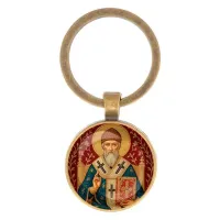 Круглый брелок, цвет бронза, Спиридон Тримифунтский C1108017