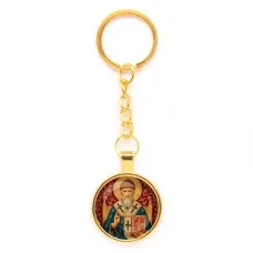 Круглый брелок, цвет золото, с цепочкой, Спиридон Тримифунтский C1108020