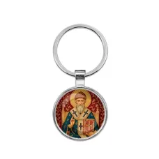 Круглый брелок, цвет серебро, Спиридон Тримифунтский C1108021