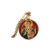 Кулон, цвет бронза, с цепочкой, Спиридон Тримифунтский C1108028