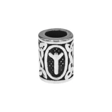 Бусина для волос Viking с руной Альгиз, нерж.сталь, 13х10мм HB007-16