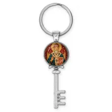 Брелок ключ, цвет серебро, с кольцом для ключей, Спиридон Тримифунтский C1108044