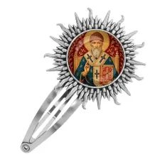 Заколка металлическая, цвет серебро, Спиридон Тримифунтский C1108045